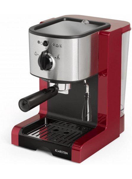 KLARSTEIN Passionata Rossa Espresso and Cappuccino Machine 20 Bars of Pressure Steam Frother for Frothing Milk and Preparing Hot Drinks 0.33 gallon 6 cups B0779DKTQZ