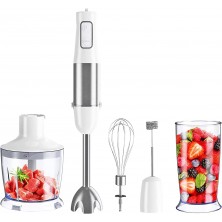 Hand Blender 500W Upgraded 5 in 1 Immersion Hand Blender 6 Speed Stainless Steel Stick Mixer 600 ml Beaker with Chopper Whisk Milk frother Food Processors for home B09NKNZ4PX