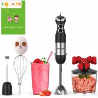 Immersion Hand Blender Handheld COLAZE【5-in-1】800W 12 Speed Control Multifunctional Electric Stick Blender with Stainless Steel Blades 500ml Chopper 600ml Container Egg Whisk Milk Frother B08TMDQJ7L