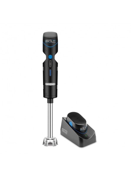 Waring Commercial WSB38X The Bolt® Cordless Rechargable Immersion Blender 7" removable shaft Variable Speed Includes 1 lithium ion Batteries 1.5 Hour Quick Charging Station and Storage Transport Bag 120V 5-15 Phase Plug B07BSSSW22