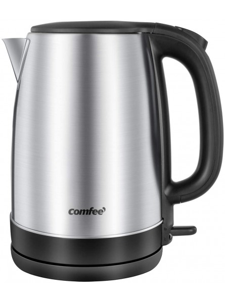 Comfee 1.7L Stainless Steel Electric Tea Kettle BPA-Free Hot Water Boiler Cordless with LED Light Auto Shut-Off and Boil-Dry Protection 1500W Fast Boil B08CDTN15F