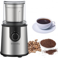 Coffee Grinder Electric Coffee Grinder For Beans Spices & More Stainless Steel Blade Removable Chamber Makes Up To 18 Cups 2 acceleration gear control Silver B09N7JRK3P