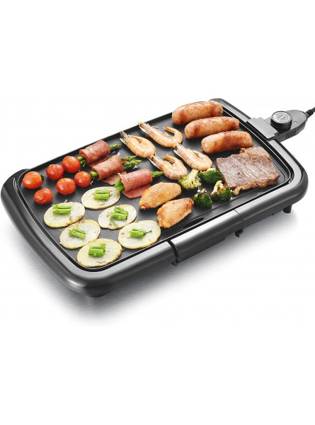 AEWHALE Electric griddle nonstick 18inch×12inch Griddle with Removable Drip Tray Temperature Control for Pancake Burger Steak Seafood 18"×12" Black B0986ZV9BL