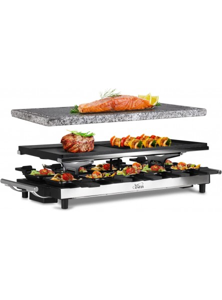 Artestia Raclette Table Grill,1500W Raclette Grill,10 Paddles Korean Bbq Grill,Cheese Raclette with Grill Stone and Non-Stick Reversible Aluminum Plate for Parties Family B07BVWNJ5K