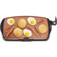 BELLA Electric Ceramic Titanium Griddle Make 10 Eggs At Once Healthy-Eco Non-stick Coating Hassle-Free Clean Up Large Submersible Cooking Surface 10.5" x 20" Copper Black B01LZZNGD7
