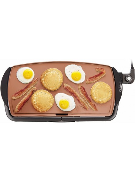 BELLA Electric Ceramic Titanium Griddle Make 10 Eggs At Once Healthy-Eco Non-stick Coating Hassle-Free Clean Up Large Submersible Cooking Surface 10.5" x 20" Copper Black B01LZZNGD7