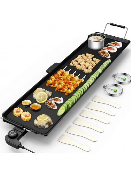 Costzon 35" Electric Griddle Teppanyaki Grill BBQ Nonstick Extra Large Griddle Long Countertop Grill with Adjustable Temperature & Drip Tray Indoor Outdoor Cooking Plates for Pancake Barbecue B01HI3OML4