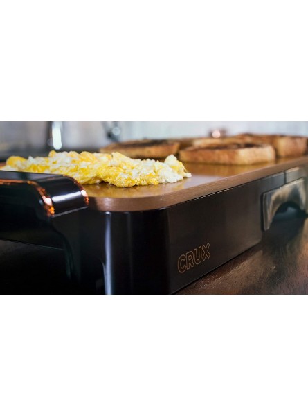 Crux Electric Griddle with Copper Ceramic Coating Heat Resistant Handles Dip Tray Make up to 15 Eggs or Pancakes Matte Black and Copper Titanium Extra Large 14619 B07VTZ27B7