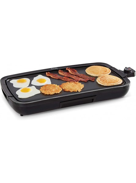 DASH Deluxe Everyday Electric Griddle with Dishwasher Safe Removable Nonstick Cooking Plate for Pancakes Burgers Eggs and more Includes Drip Tray + Recipe Book 20” x 10.5” 1500-Watt Black B08S64QTX9
