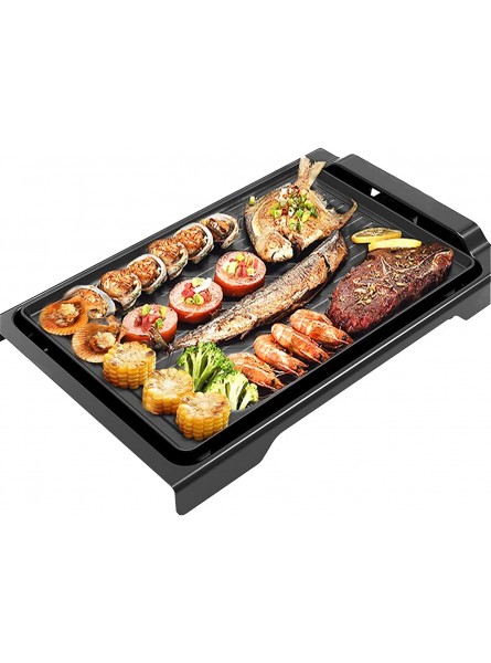 Indoor Electric Grill Smokeless Coated Griddle Pan,Adjustable Temperature & Oil Drip Tray,Removable Cooking Plate Easy Cleaning B0974SNP5L
