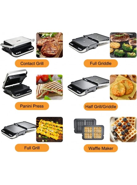 n a Electric Contact Grill Digital Griddle and Press Optional Waffle Maker Plates Opens 180 Degree Barbecue B0B373TSXX