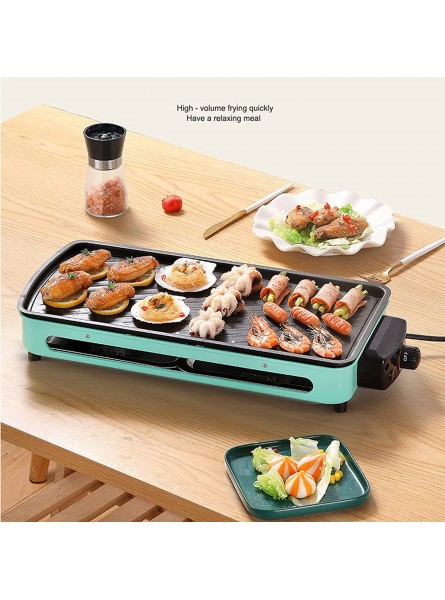 PMH Electric Griddle Grill,Portable 2 in 1 with Adjustable Temperature Control,Smokeless Coated Griddle Easy Cleaning Household Electric Frying Grill,Green（no bakeware） B0974SZVQX