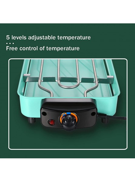 PMH Electric Griddle Grill,Portable 2 in 1 with Adjustable Temperature Control,Smokeless Coated Griddle Easy Cleaning Household Electric Frying Grill,Green（no bakeware） B0974SZVQX