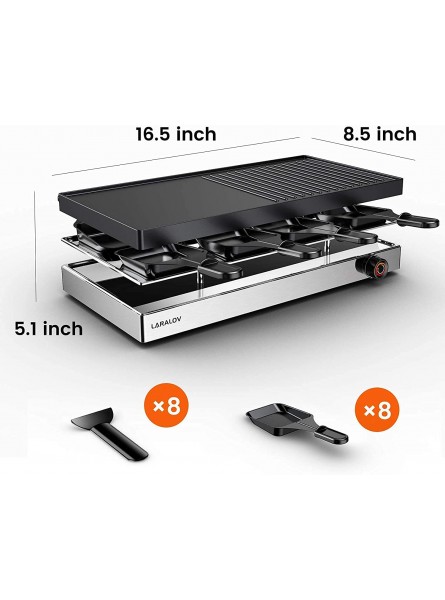 Raclette Table Grill LaraLov Smokeless Grill Indoor Korean BBQ Grill 1500W Fast Heating Adjustable Up to 450 °F 8-Serving Removable & Dishwasher Safe B08MT9QHGR