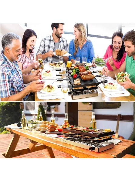 Raclette Table Grill LaraLov Smokeless Grill Indoor Korean BBQ Grill 1500W Fast Heating Adjustable Up to 450 °F 8-Serving Removable & Dishwasher Safe B08MT9QHGR