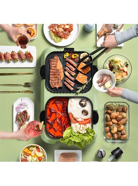 XIONGGG 2200W Electric Hot Pot and BBQ Grill Portable Multifunctional Smokeless Indoor Electric Grill Nonstick Kitchen Dinner Party B098M5NYK9