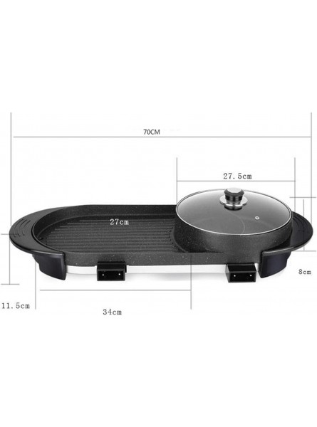 XIONGGG Electric Grill Hot Pot Indoor Smokeless BBQ Grill Non-Stick Pan Separate Dual Temperature Contral 1-8 People Gathering B098M6C2ZS