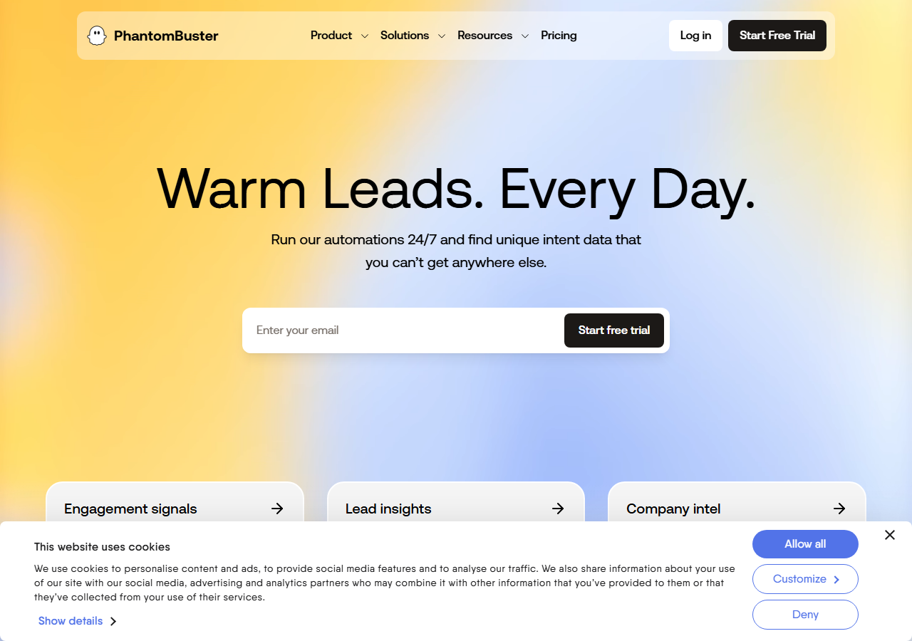 PhantomBuster Instagram scraper homepage
